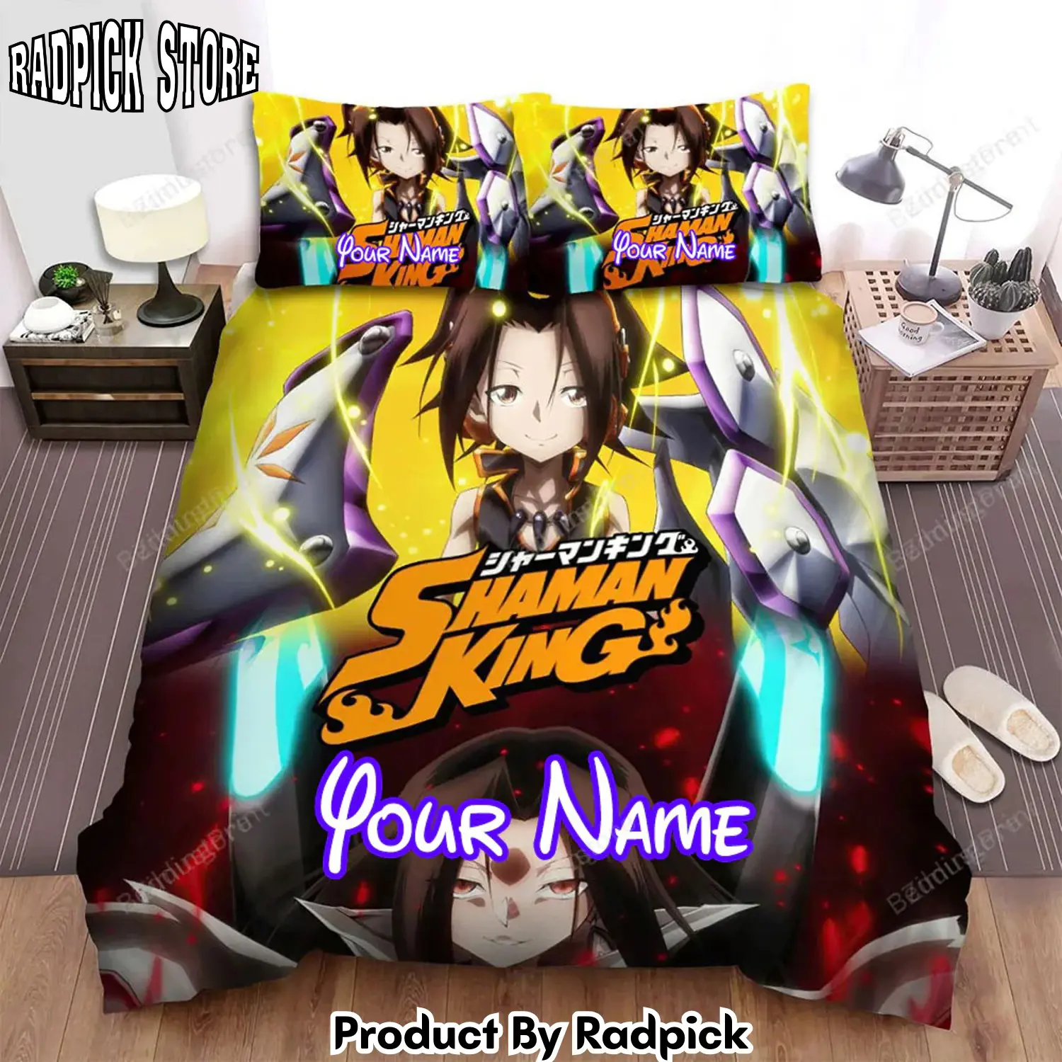 Radpick shaman king anime poster bed sheets spread duvet cover personalized name bedding sets rp3272370